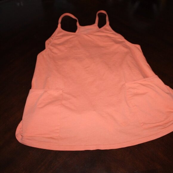 Women’s Orange Tank Dress with Built-In Shorts & Zipper Pocket | Size Small - Picture 4 of 9